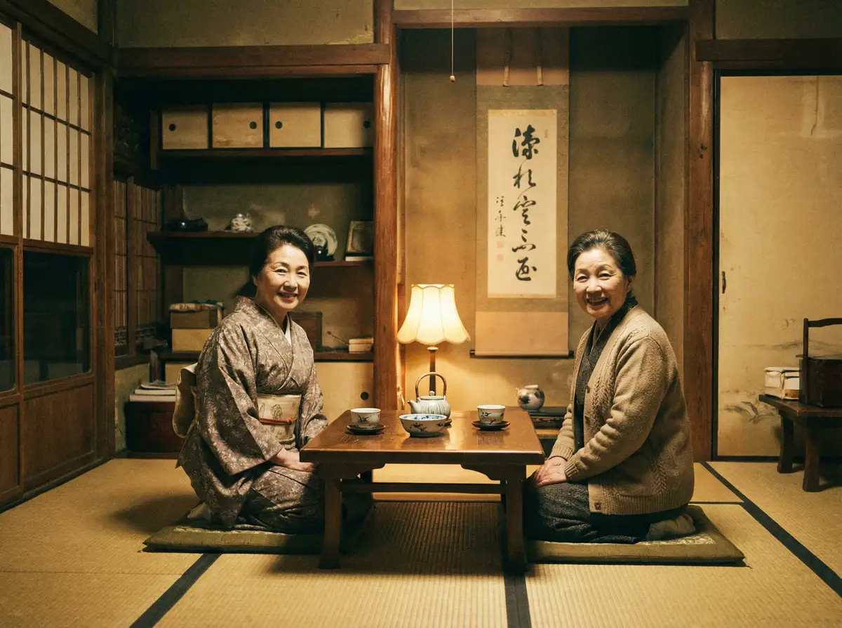 两位优雅的 妈妈的朋友12完整视频有翻译 在日式茶室中品茶交谈